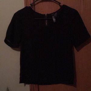 Black sheer crop top